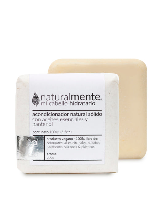 NATURALMENTE Acondicionador Sólido para Cabello Normal - Pantenol - Aroma Coco 110 gr.