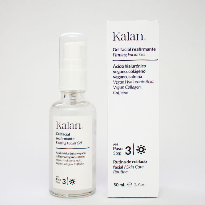 KALAN Gel Facial Reafirmante (Ácido Hialurónico Vegano + Colágeno Vegano + Cafeina + Vitamina C) 50 mL.
