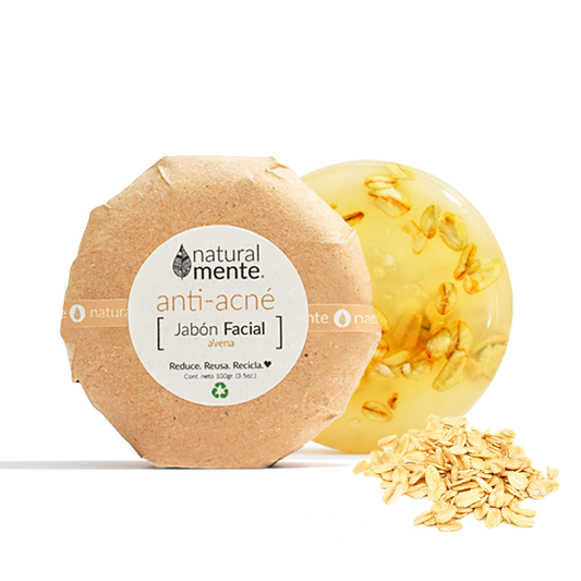 NATURALMENTE Jabón Facial Anti Acné de Avena + Vainilla 85 gr.