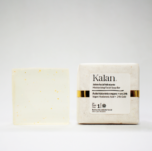 KALAN Jabón Facial Hidratante - Ácido Hialurónico + Colágeno Vegano + Oro 24k 60 gr.