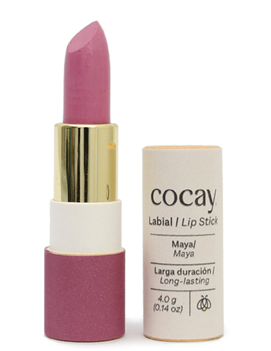 COCAY Labial Vegano Natural - Color Fucsia - Envase Ecológico de Cartón 4 gr.