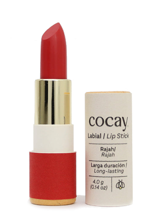 COCAY Labial Vegano Natural - Color Rojo Ladrillo - Envase Ecológico de Cartón 4 gr.