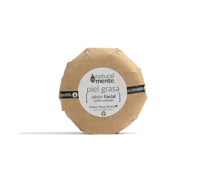 NATURALMENTE Jabón Facial Piel Grasa Carbón Activo 85 gr.