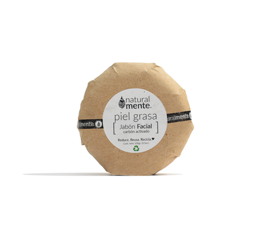 NATURALMENTE Jabón Facial Piel Grasa Carbón Activo 85 gr.