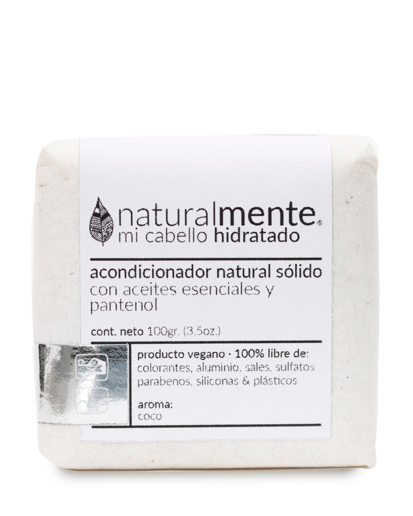 NATURALMENTE Acondicionador Sólido para Cabello Normal - Pantenol - Aroma Coco 110 gr.
