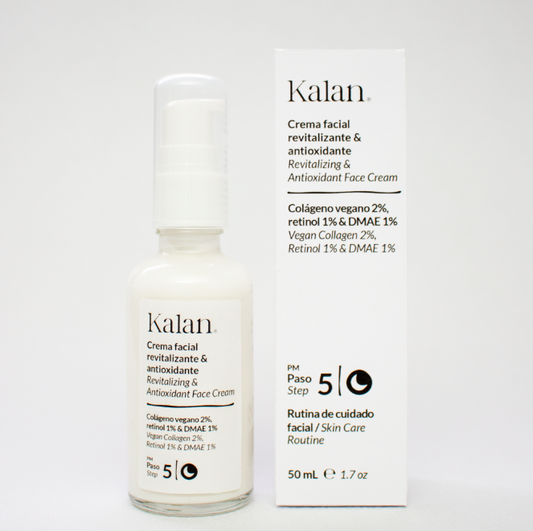 KALAN Crema Facial Revitalizante & Antioxidante de Noche (Colágeno Vegano 2% + Retinol 1% & DMAE 1%) 50 mL.
