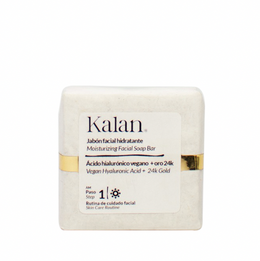 KALAN Jabón Facial Hidratante - Ácido Hialurónico + Colágeno Vegano + Oro 24k 60 gr.