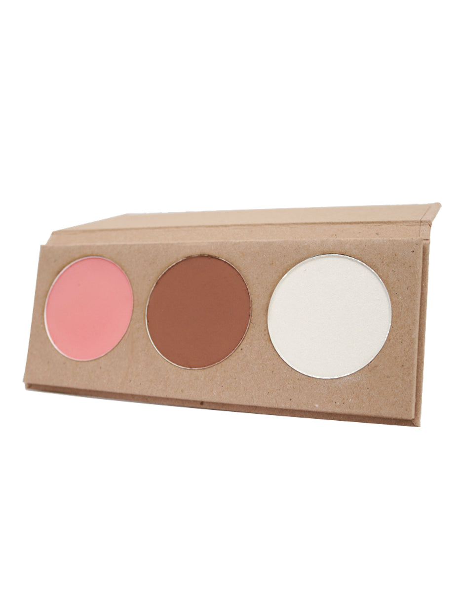 COCAY Rubor + Iluminador + Contouring - Vegano Natural - Contenedor Ecológico de Cartón