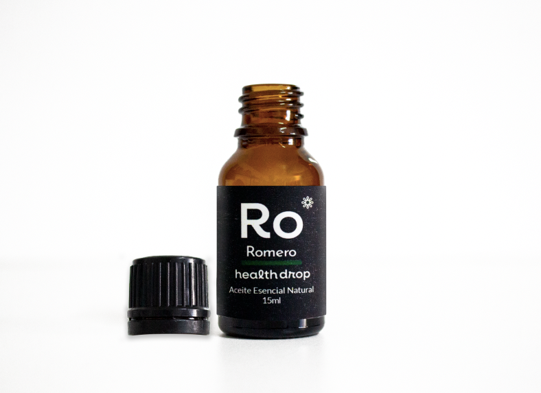 HEALTH DROP AROMATERAPIA - Aceite Esencial Natural - Romero (Rosmarinus officinalis) 15 mL.