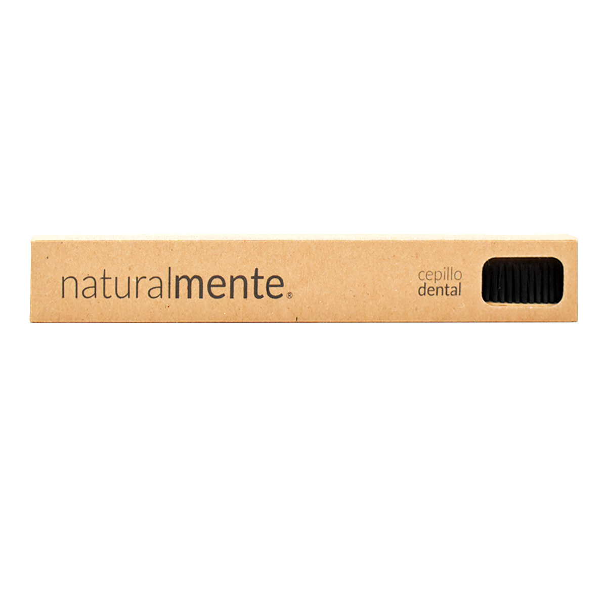 NATURALMENTE Cepillo Dental de Bambú Cerdas con Carbón Activo en Caja 1 pieza