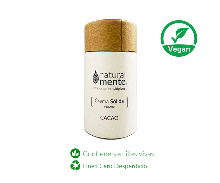 NATURALMENTE Crema Corporal Sólida Vegana Sin Aroma en Envase Ecológico de Cartón 68 gr.