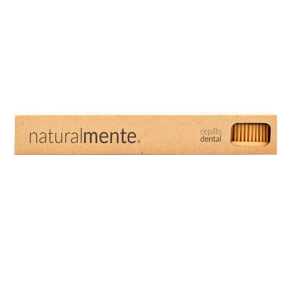 NATURALMENTE Cepillo Dental de Bambú Cerdas Color Natural en Caja 1 pieza