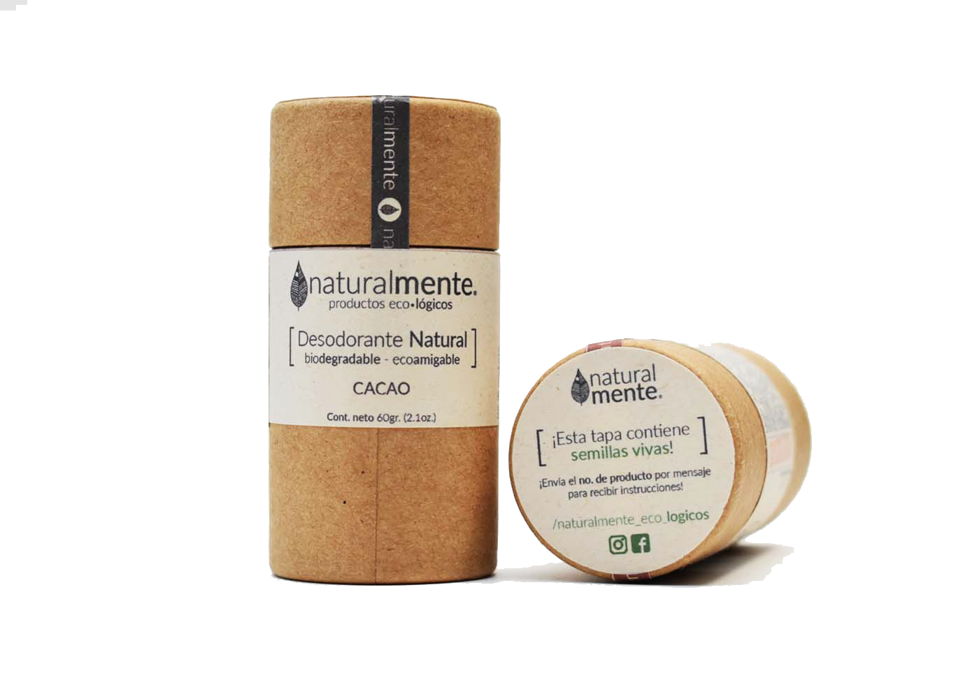 NATURALMENTE Desodorante Natural en Barra (Aroma Neutro) Envase Ecológico de Cartón 68 gr.